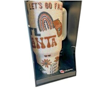 Atlanta Falcons NFL Tumbler Bling "Let's Go Falcons" Rhinestone Sparkle 46oz NEW